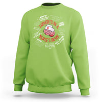 Lime green nurse sweatshirt with colorful brain graphic and text on the back