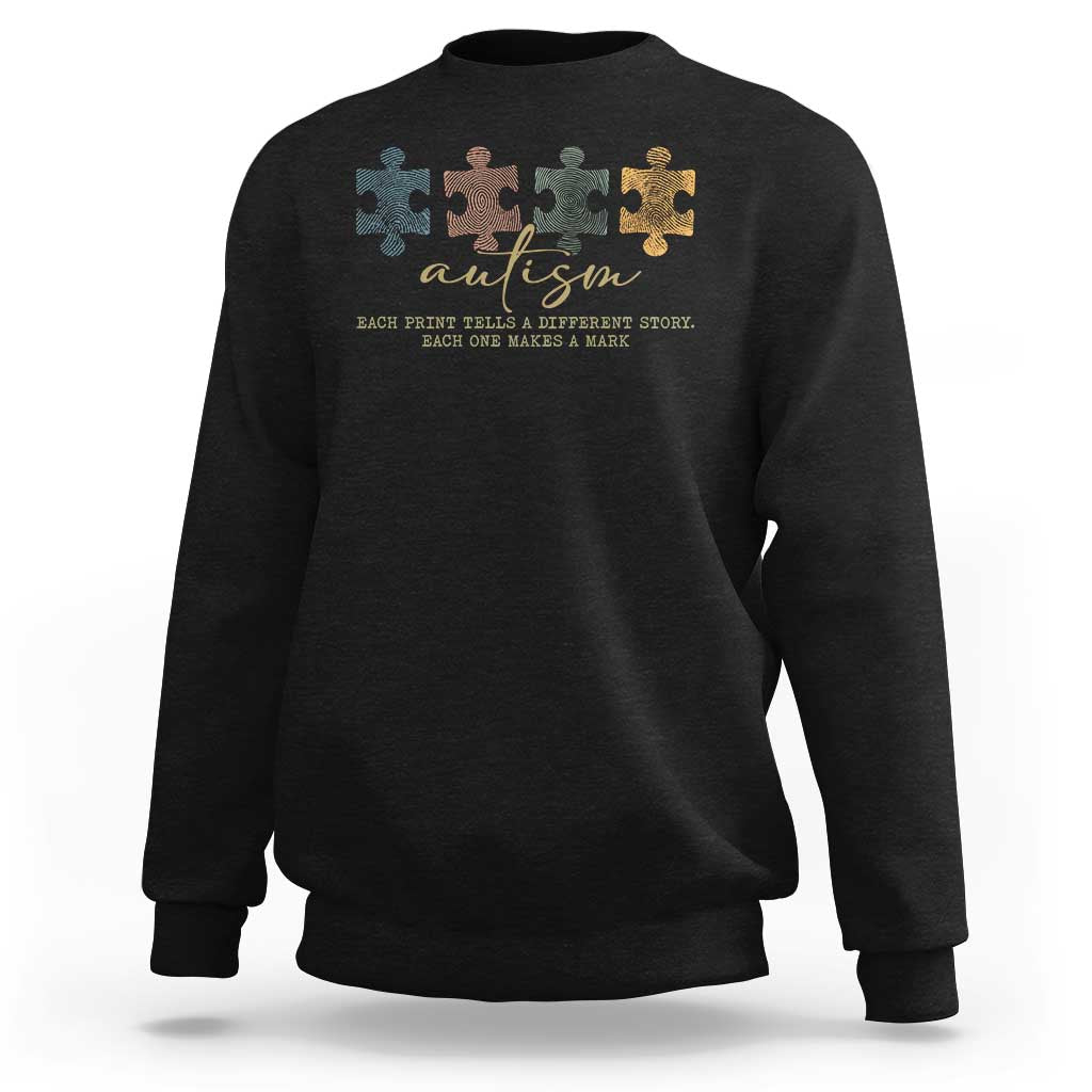 Autism Sweatshirt Fingerprint Autism Each One Makes A Mark