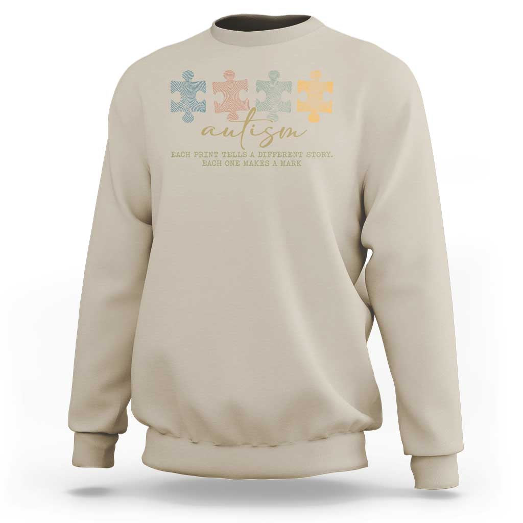 Autism Sweatshirt Fingerprint Autism Each One Makes A Mark