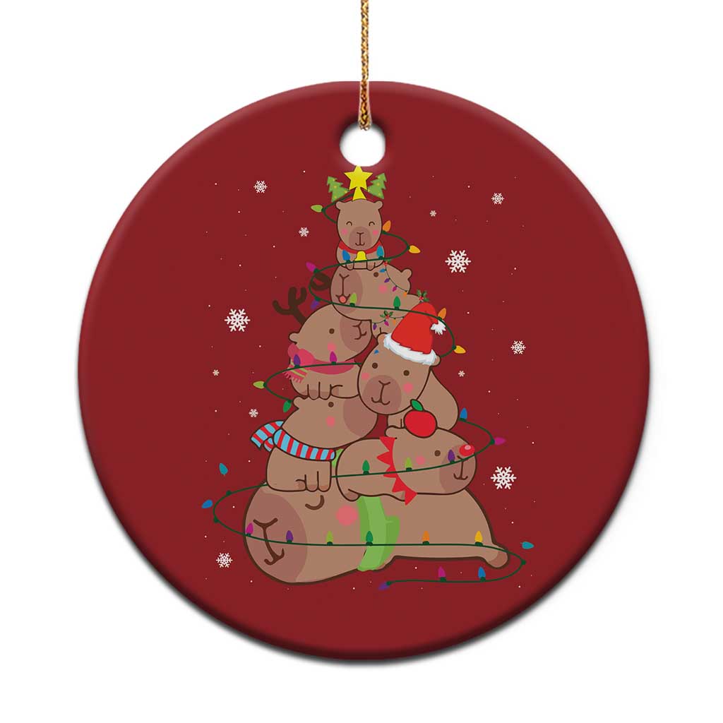 Funny Capybara Christmas Tree Christmas Ornament - Wonder Print Shop