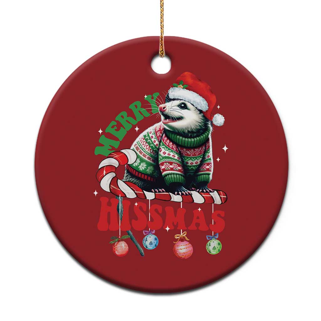 Funny Xmas Opossum Christmas Ornament Merry Hissmass - Wonder Print Shop