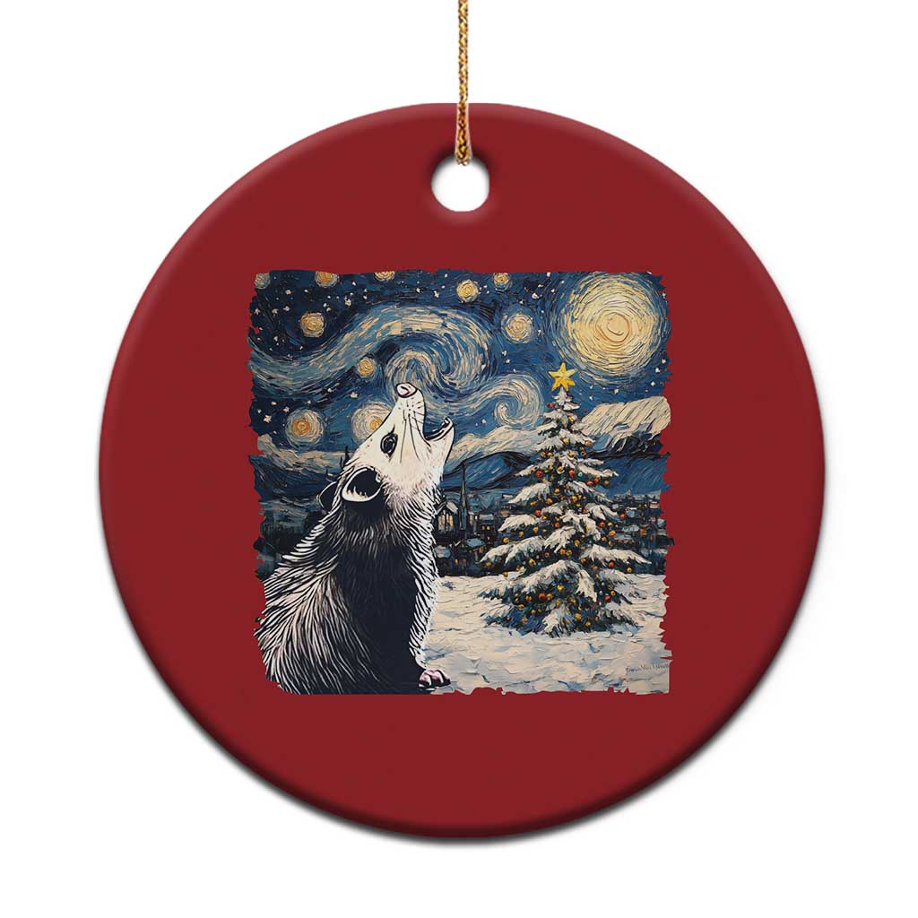 Christmas Starry Night Opossum Christmas Ornament - Wonder Print Shop