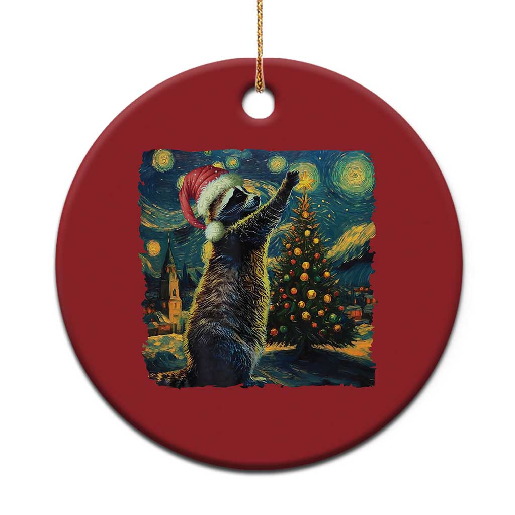 Christmas Starry Night Raccoon Christmas Ornament - Wonder Print Shop