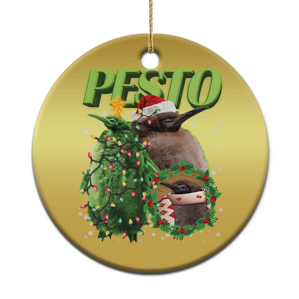 Funny Christmas Pesto Penguin Christmas Ornament