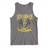 Gray tank top with eagle graphic and “Irish Brigade” text on front
