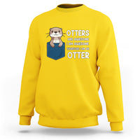 Daisy yellow crewneck sweatshirt with otter graphic and slogan front print