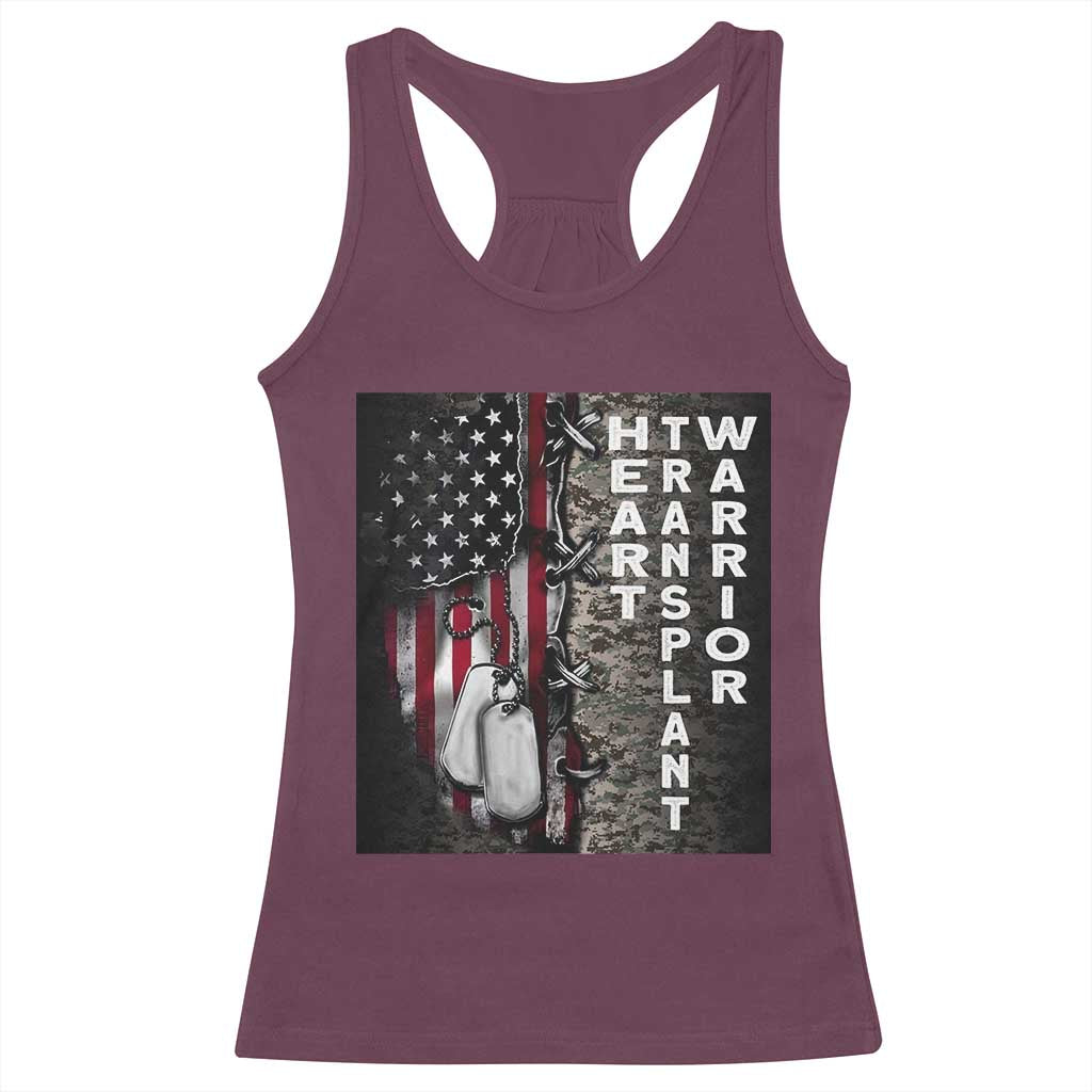 Heart Transplant Warrior Racerback Tank Top Surgery Survivor American Flag