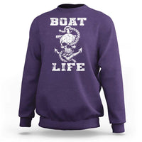 Boat Life Sweatshirt Funny Skull Anchor