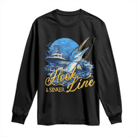 Fishing Boat Long Sleeve Shirt Hook Line and Sinker