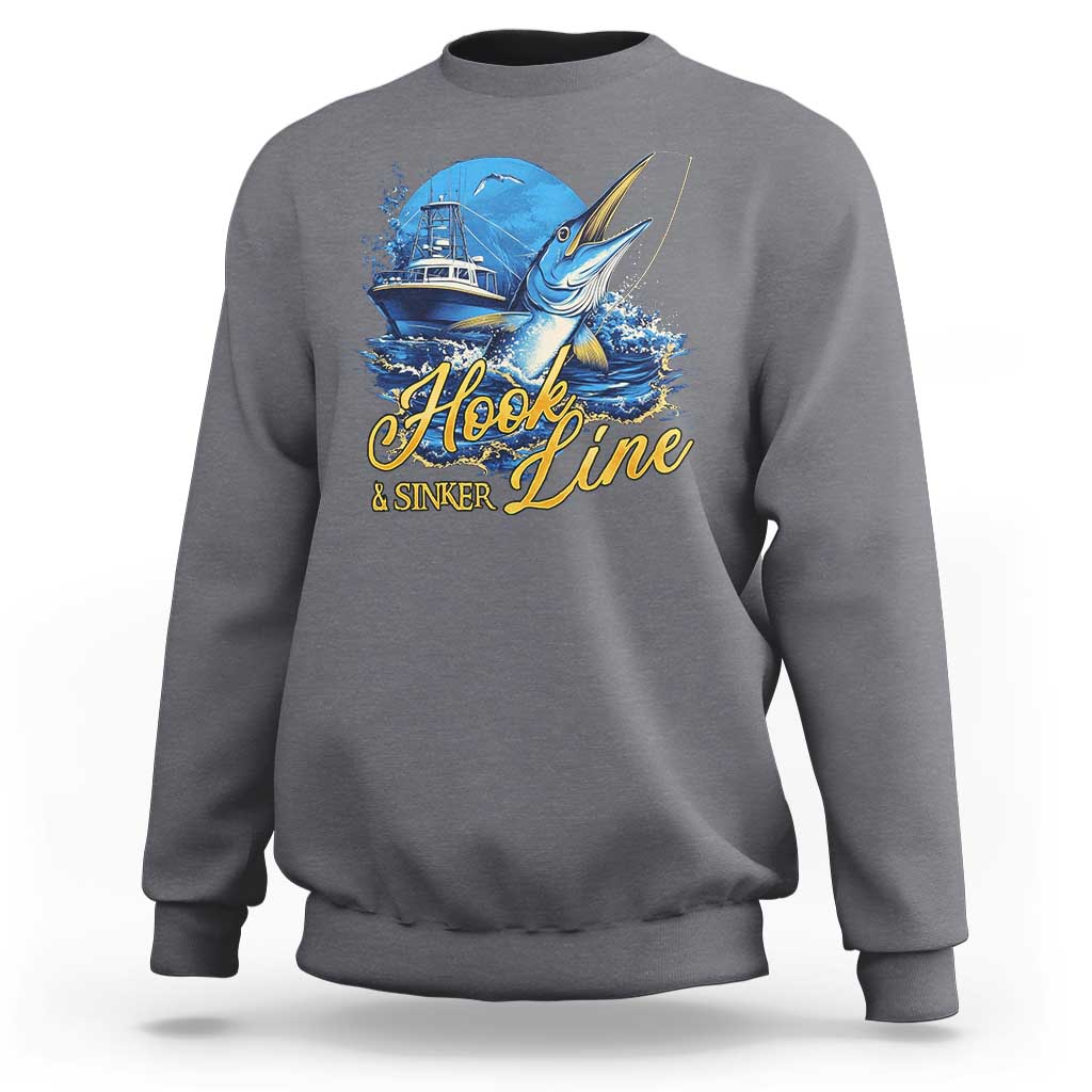 Fishing Boat Sweatshirt Hook Line and Sinker