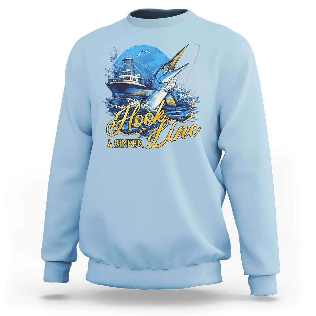 Fishing Boat Sweatshirt Hook Line and Sinker