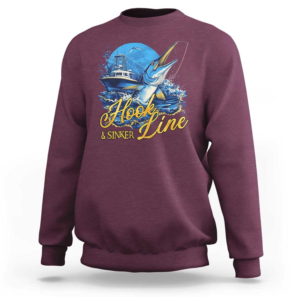 Fishing Boat Sweatshirt Hook Line and Sinker