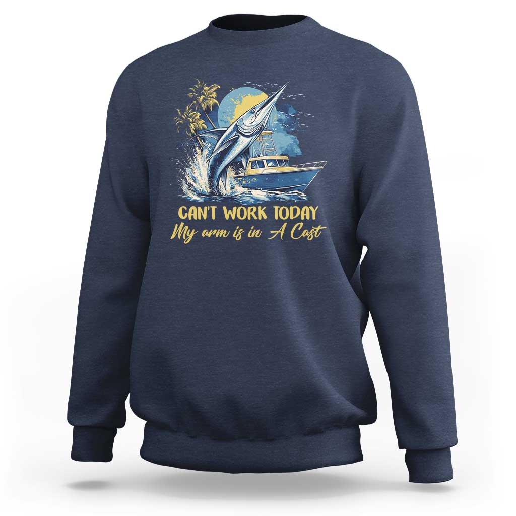 Fishing Boat Sweatshirt Fish More Worry Less