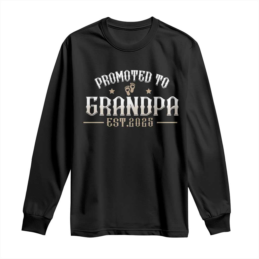 Retro Promoted To Grandpa est 2025 Long Sleeve Shirt