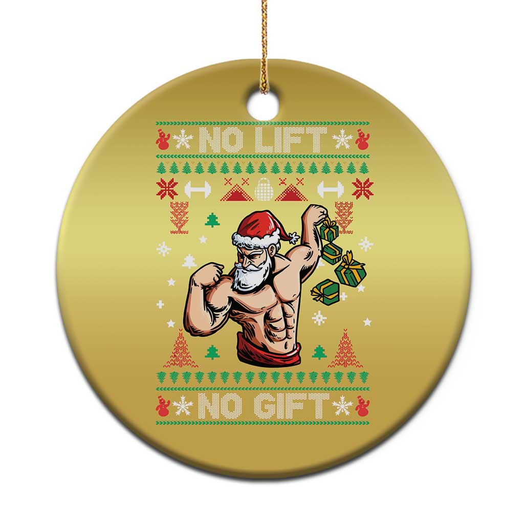 Xmas Gymer Christmas Ornament No Lift No Gift Santa Gym Coach - Wonder Print Shop