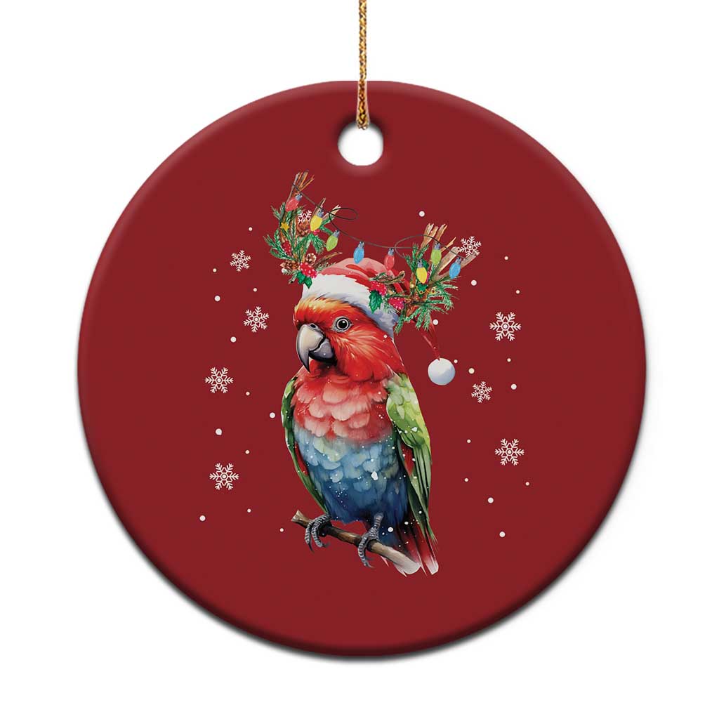 Christmas Cute Parot Reindeer Santa Hat Christmas Ornament - Wonder Print Shop