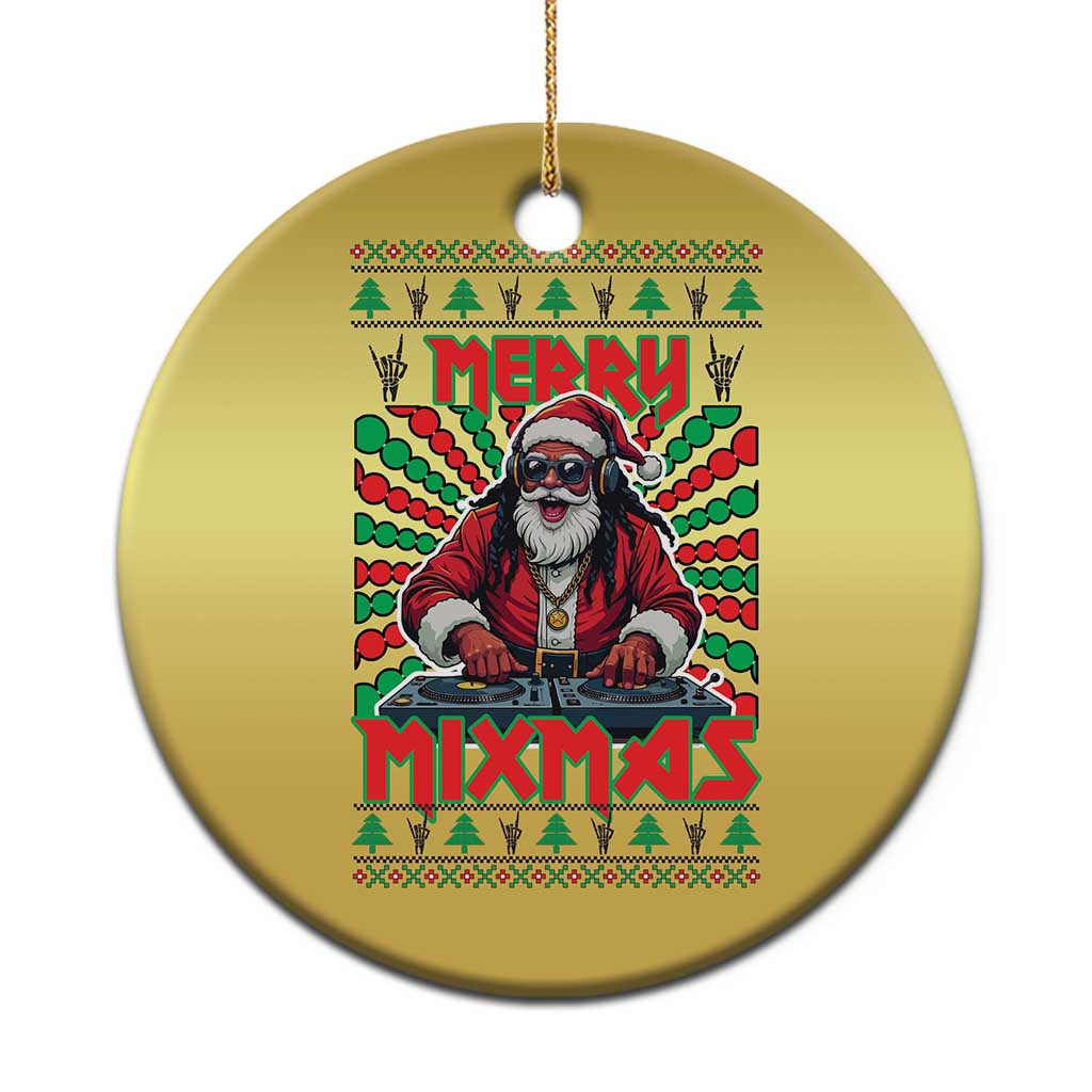 Funny Xmas Party Christmas Ornament Merry Mixmas Santa DJ - Wonder Print Shop