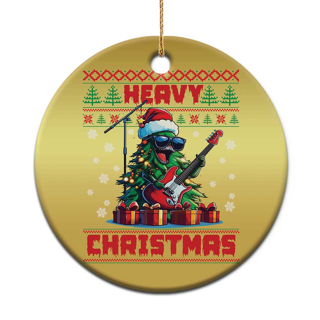 Funny Heavy Xmas Rock Band Guitarist Christmas Ornament - Wonder Print Shop