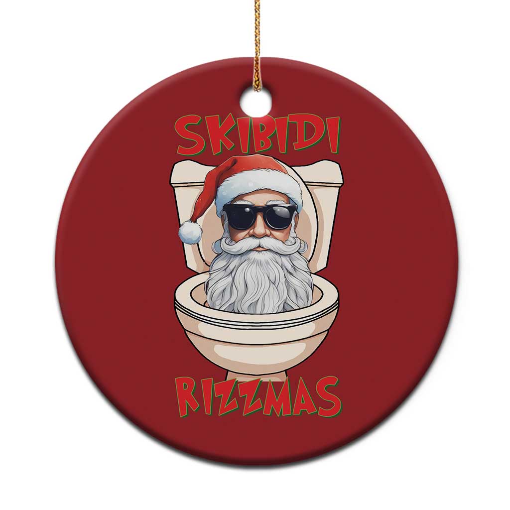 Funny Skibidi Rizzmas Santa Toilet Meme Christmas Ornament - Wonder Print Shop