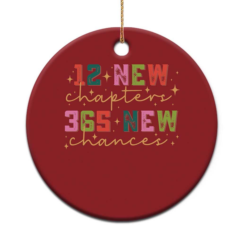 Happy New Year Christmas Ornament 12 New Chapters 365 New Chances - Wonder Print Shop