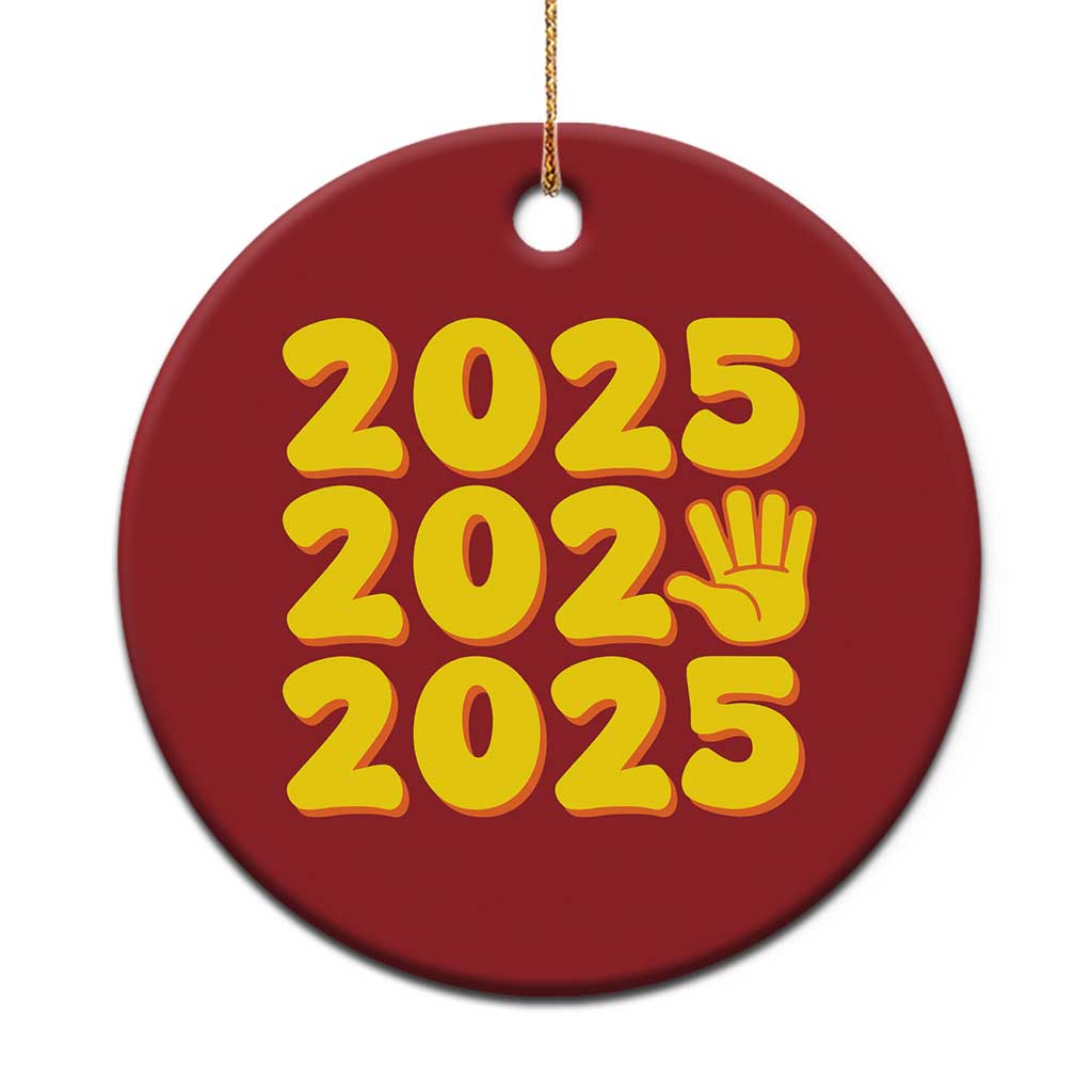 Funny Happy New Year 2025 Christmas Ornament - Wonder Print Shop