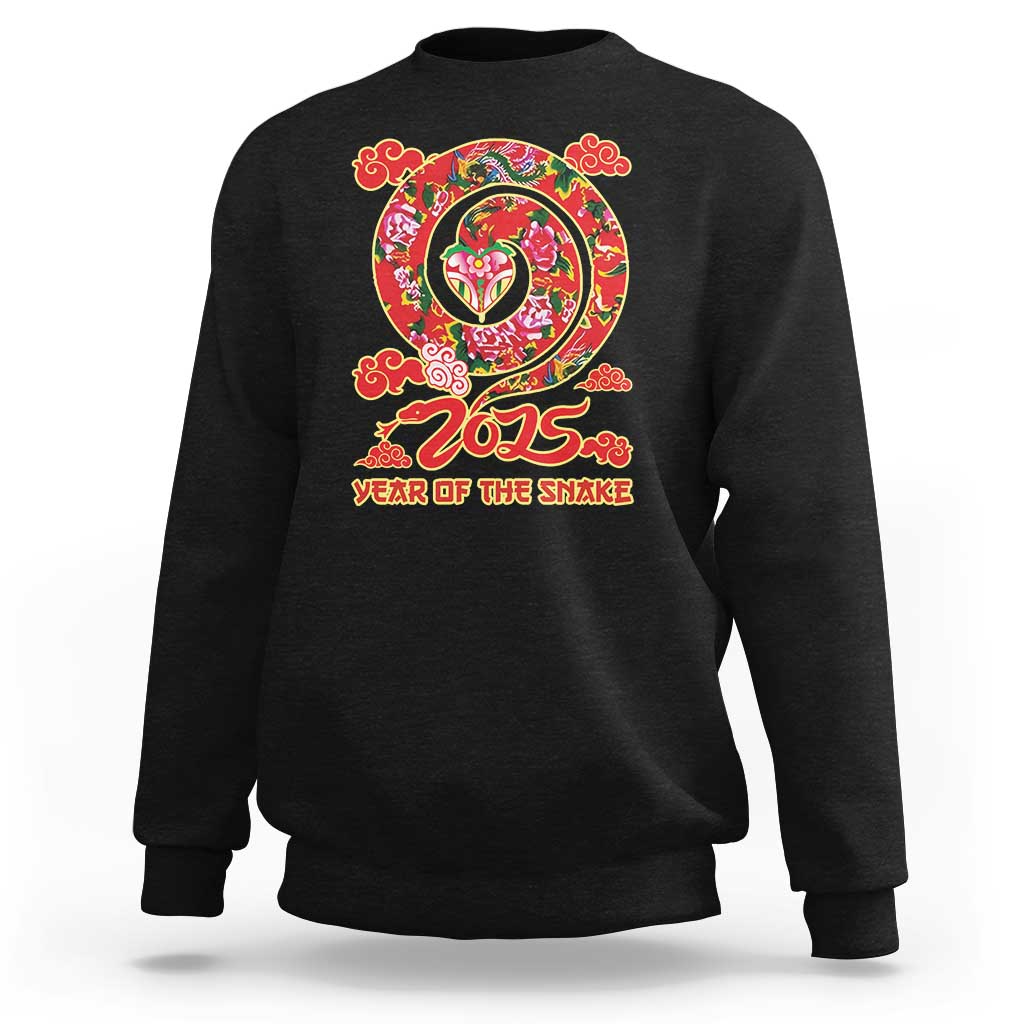 Black crewneck sweatshirt with Year of the Snake graphic on back