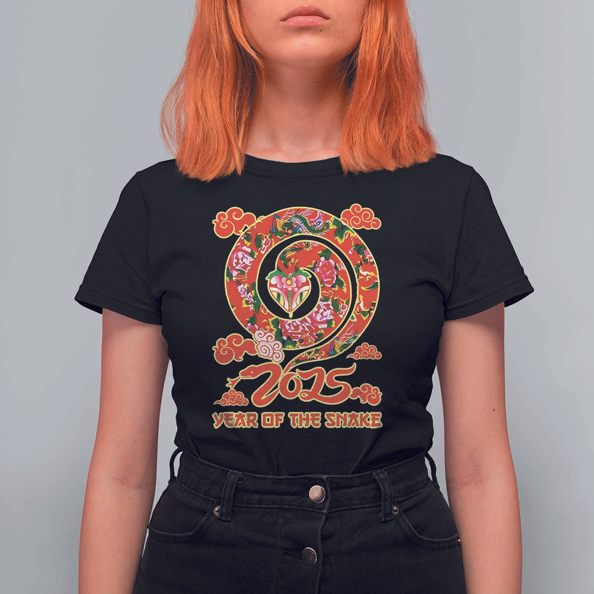 Lunar New Year 2025 T Shirt For Women Year Of The Snake China Traditional - Wonder Print Shop