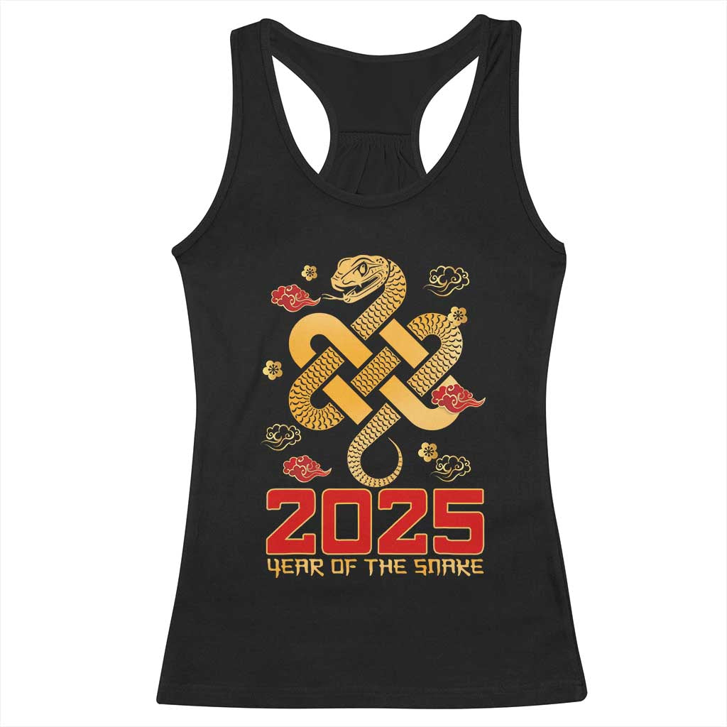 Year Of The Snake 2025 Racerback Tank Top Lunar New Year Chinese Traditional