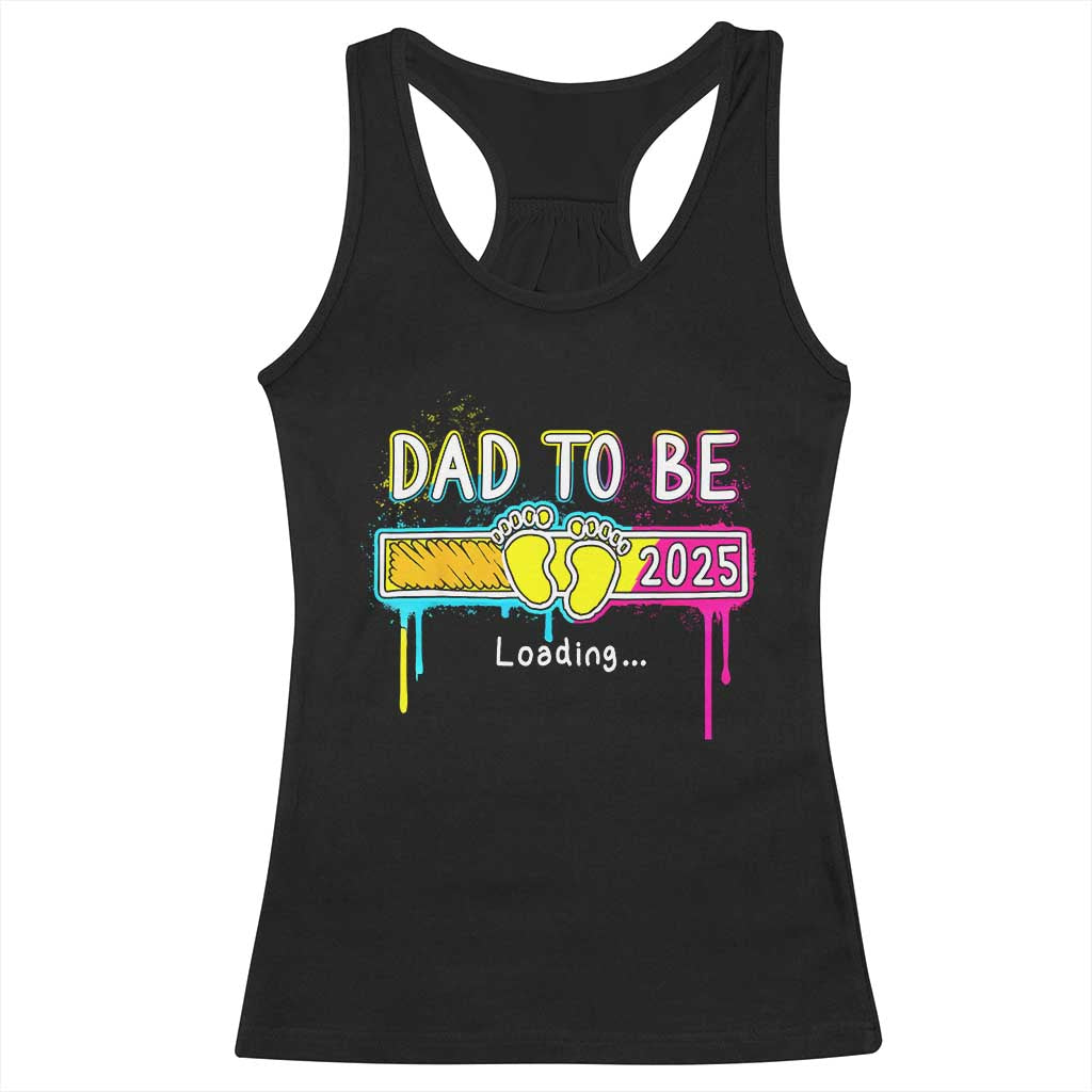 New Dad 2025 Racerback Tank Top Loading Dad To Be Est 2025