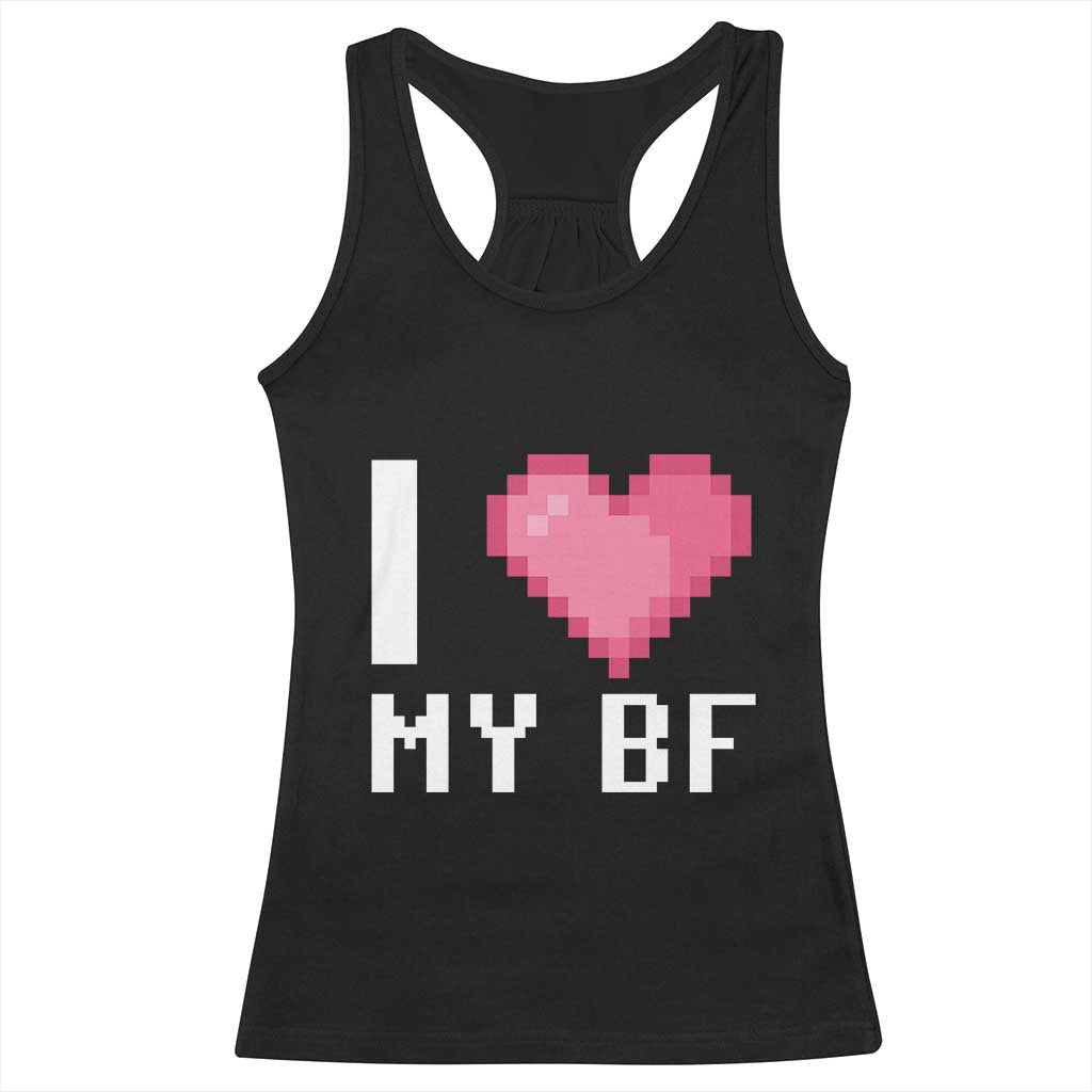 Funny Girlfriend Racerback Tank Top I Love My BF Boyfriend Valentines