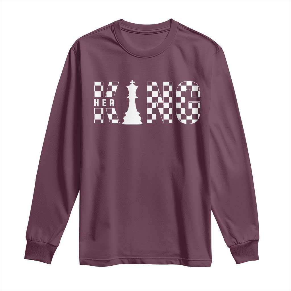 Her King Chess Couple Matching Long Sleeve Shirt