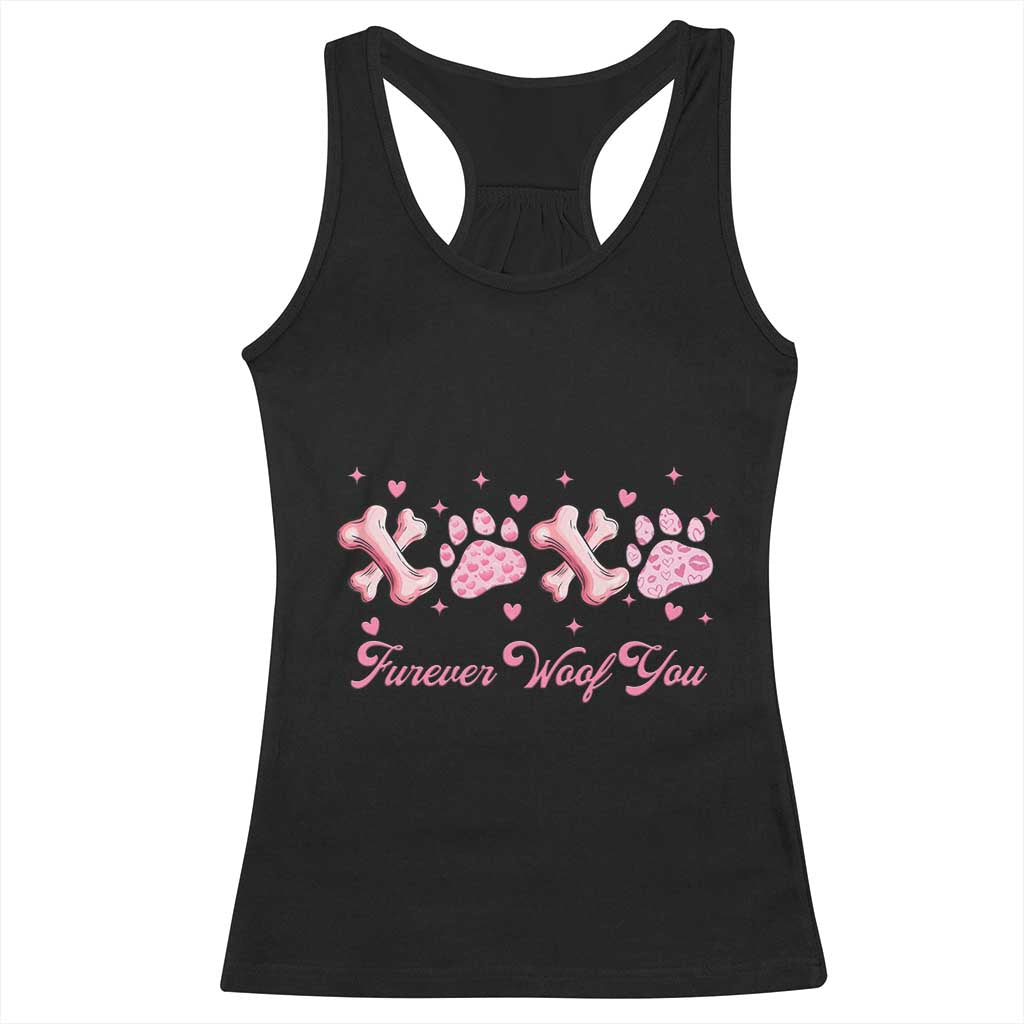 Valentine's Day Dog Lover Racerback Tank Top Furever Woof You Paw XO