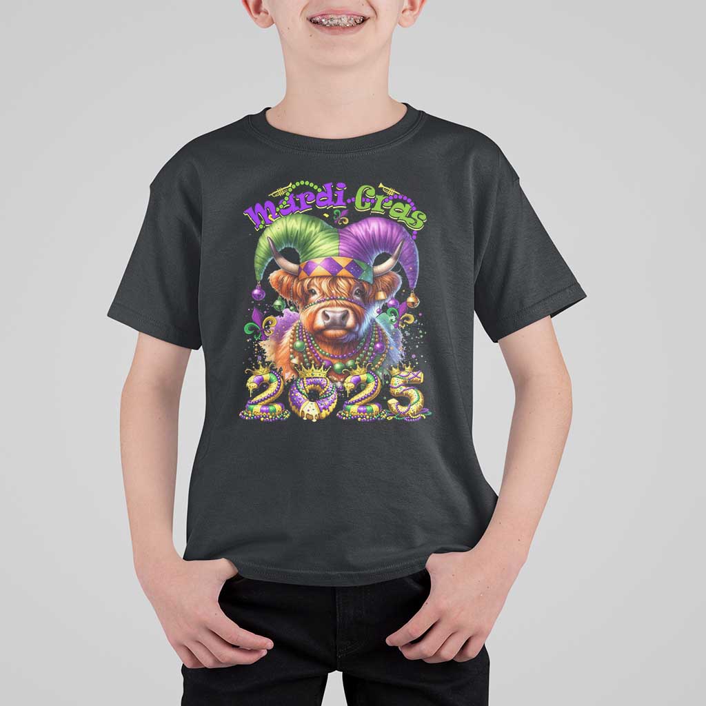 Mardi Gras 2025 T Shirt For Kid Cow Jester Outfit