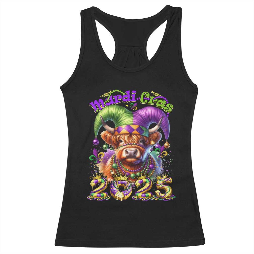 Mardi Gras 2025 Racerback Tank Top Cow Jester Outfit