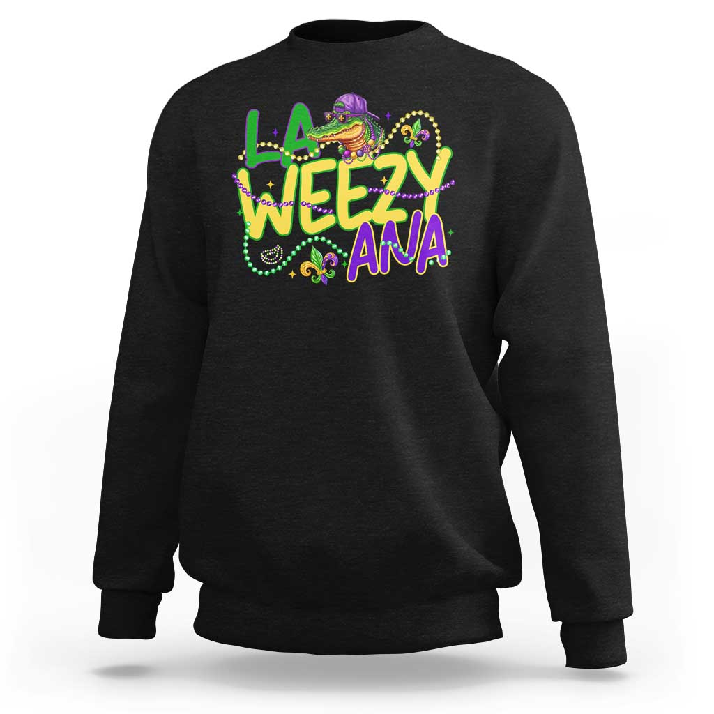 Mardi Gras Sweatshirt La Weezy Ana Hip Hop Aligator Louisiana