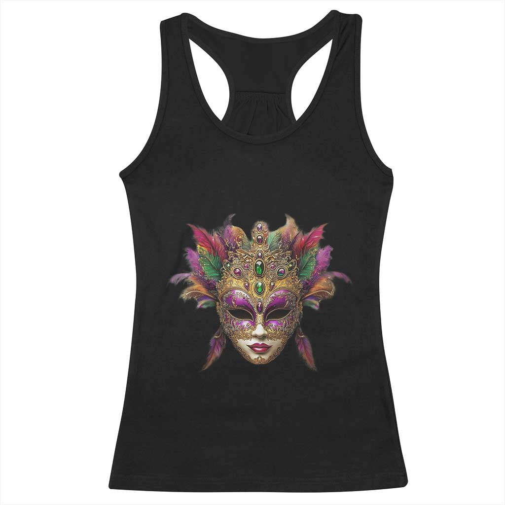 Jeweled Mask Louisiana Mardi Gras Racerback Tank Top