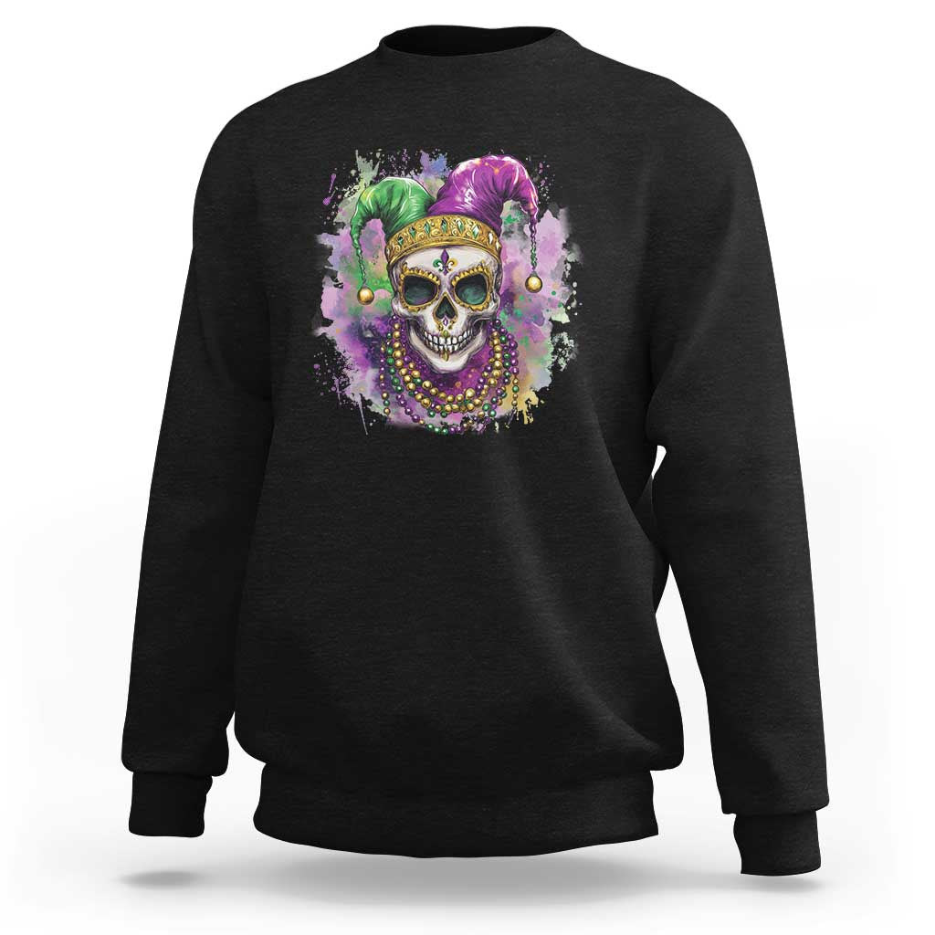 Skeleton Jester Louisiana Mardi Gras Sweatshirt