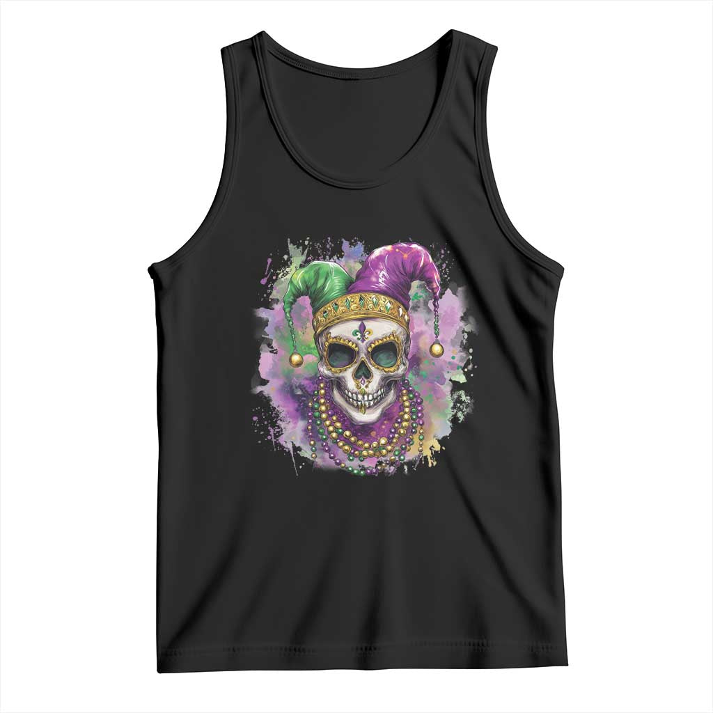 Skeleton Jester Louisiana Mardi Gras Tank Top