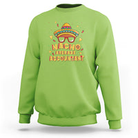Lime green crewneck sweatshirt with colorful 'Nacho' cartoon accountant graphic