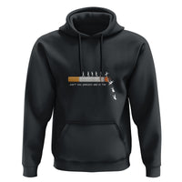 Black pullover hoodie with drawstring hood, front kangaroo pocket, and small chest graphic.