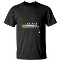 Black crew-neck T-shirt with cigarette graphic and protest slogan print