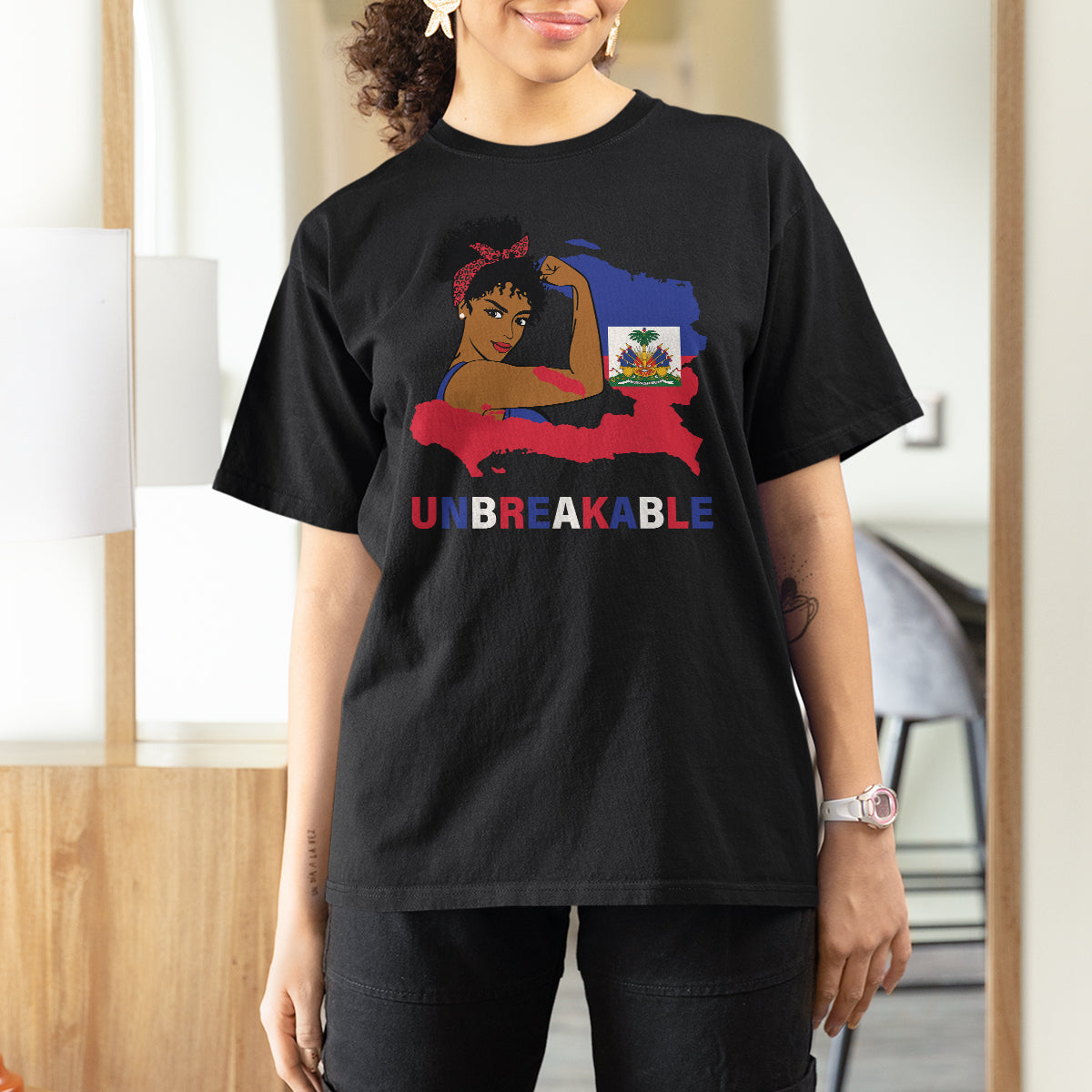 Haitian Queen T Shirt For Women Proud Ayiti Woman Unbreakable Haiti - Wonder Print Shop