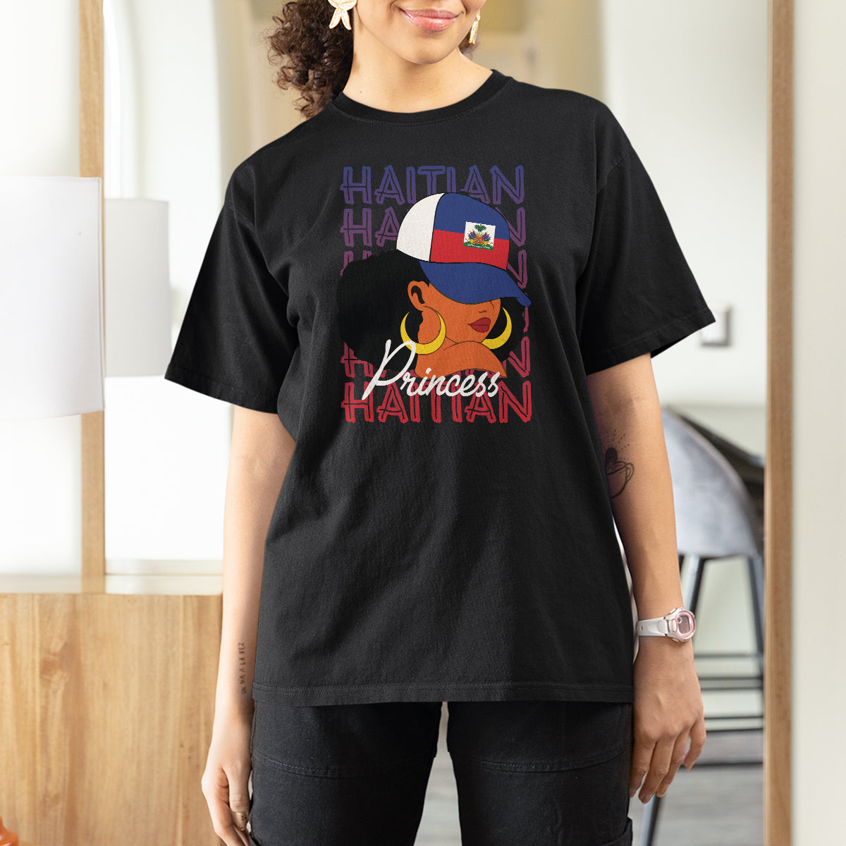 Haitian Princess T Shirt For Women Proud Ayiti Woman Girl Haiti - Wonder Print Shop