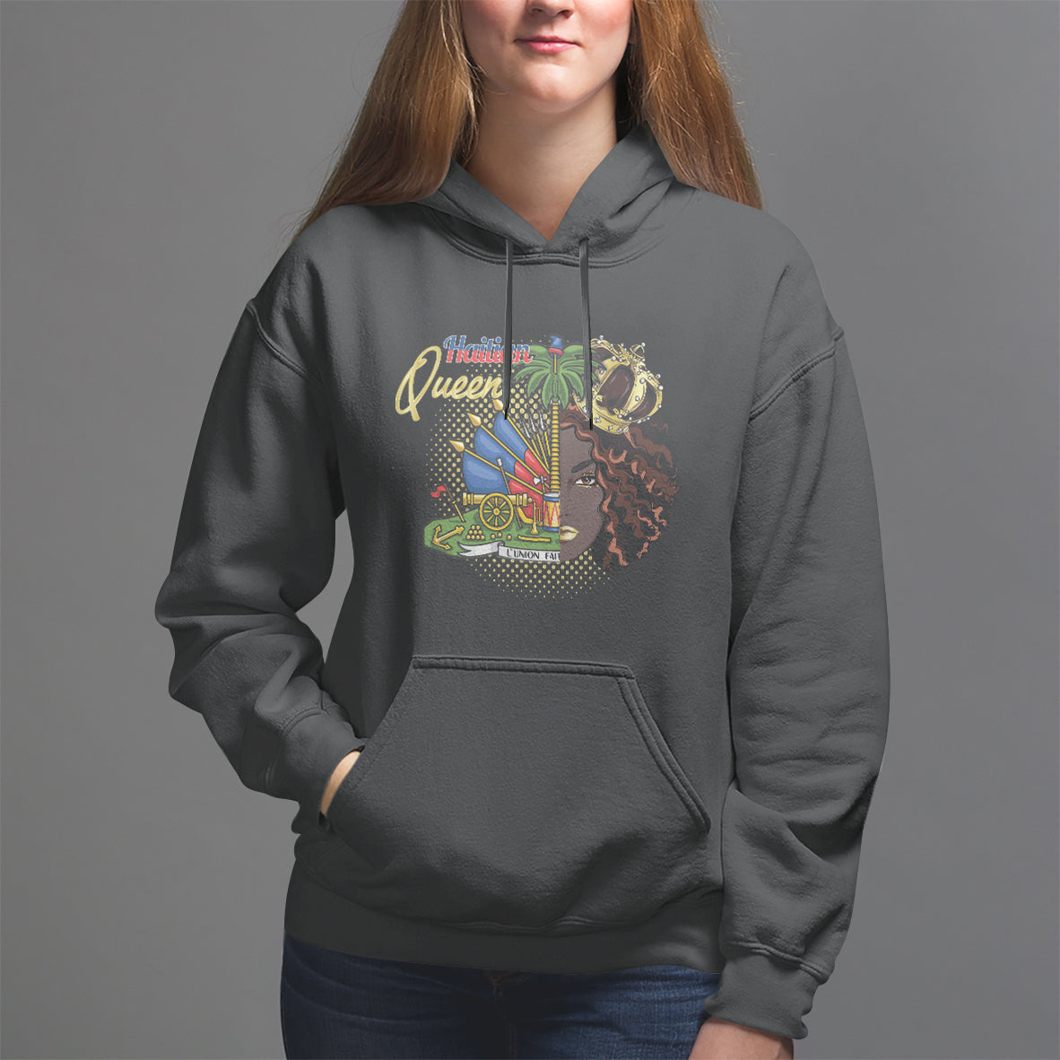 Haitian Princess Hoodie Proud Ayiti Woman Girl Haiti - Wonder Print Shop