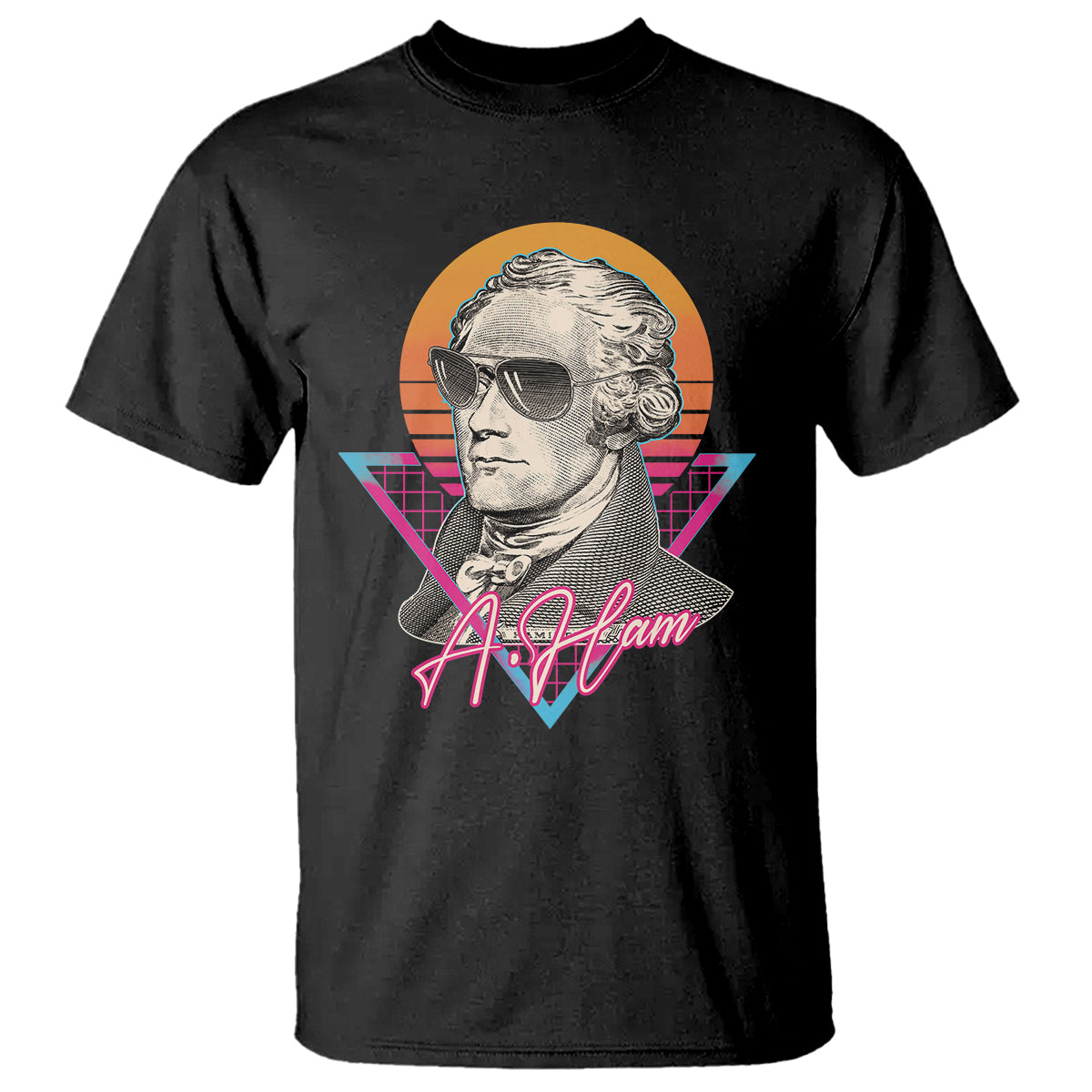 Alexander Hamilton Cool A. Ham Vaporwave T Shirt - Wonder Print Shop