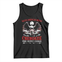 Black Cherokee pride respect courage tank top with eagle and Native American artwork