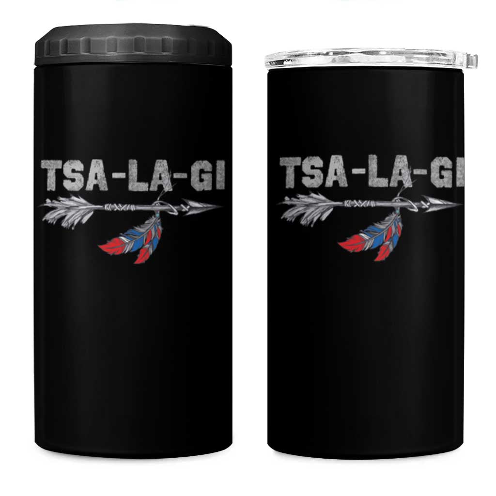 Native American Cherokee Tsalagi 4 in 1 Can Cooler Tumbler
