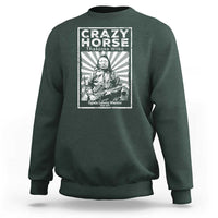 Dark forest green pullover sweatshirt with rear graphic print