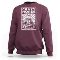 Maroon pullover sweatshirt with rear graphic print