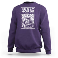 Purple pullover sweatshirt with rear graphic print